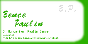 bence paulin business card